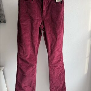 NWT 725 HIGH RISE BOOTCUT CORDUROY WOMEN'S PANTS - Burgundy Red